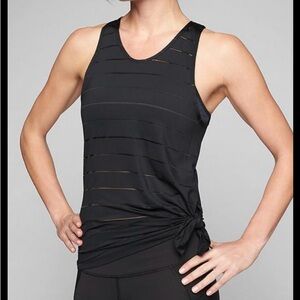 Athleta Black Cut Out Tie Front Tank Top